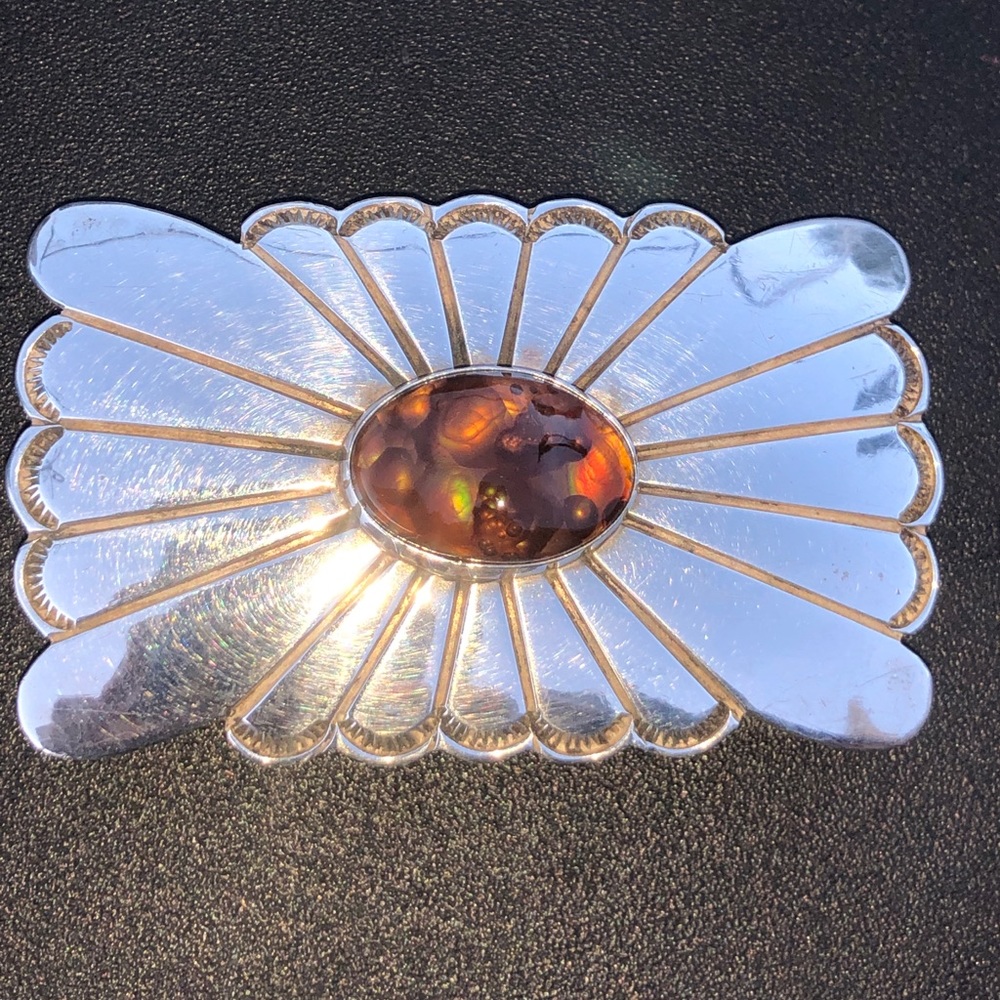 Fire Agate Navajo belt buckle